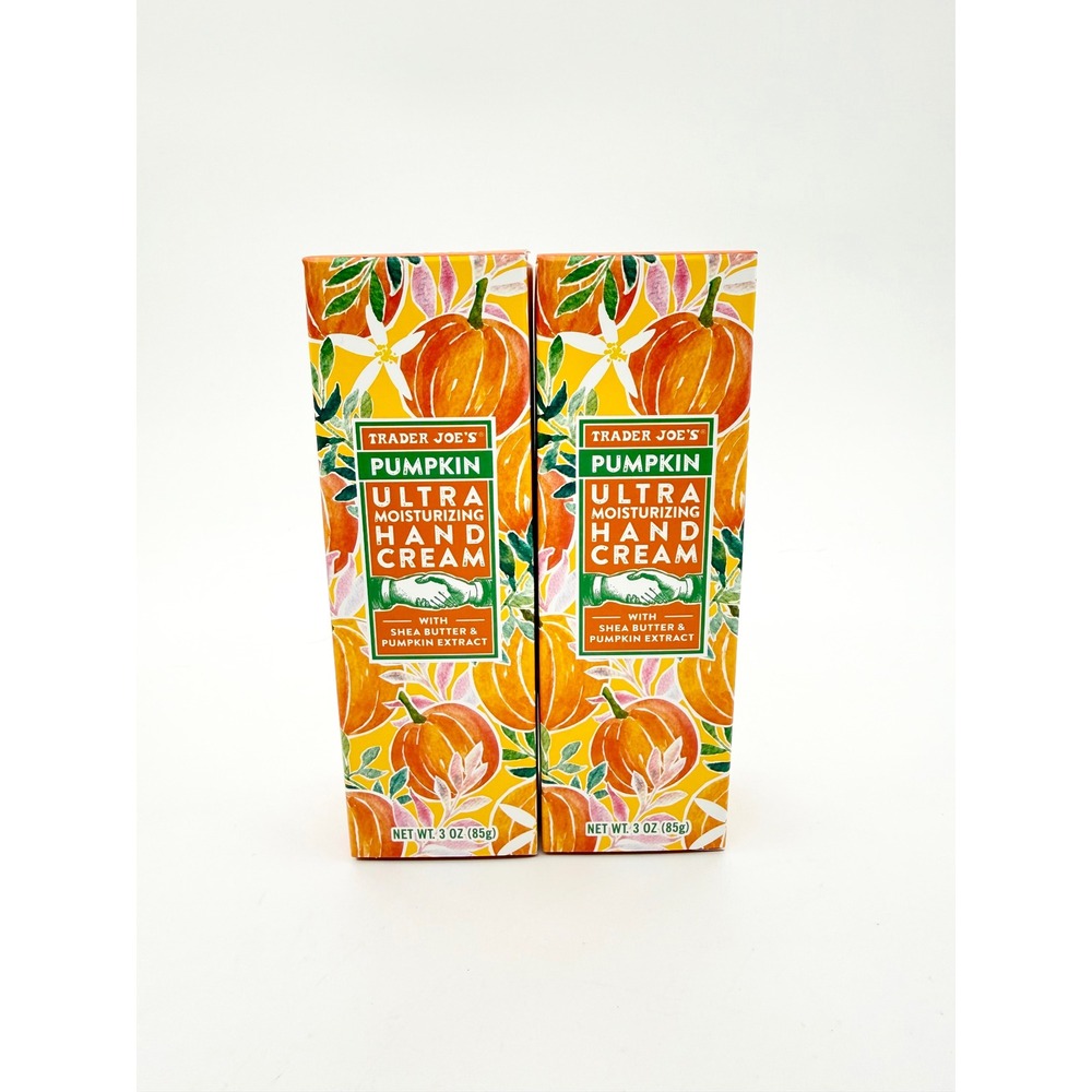 Trader Joe's Pumpkin Ultra Moisturizing Hand Cream 3oz Set of 2 New Boxed